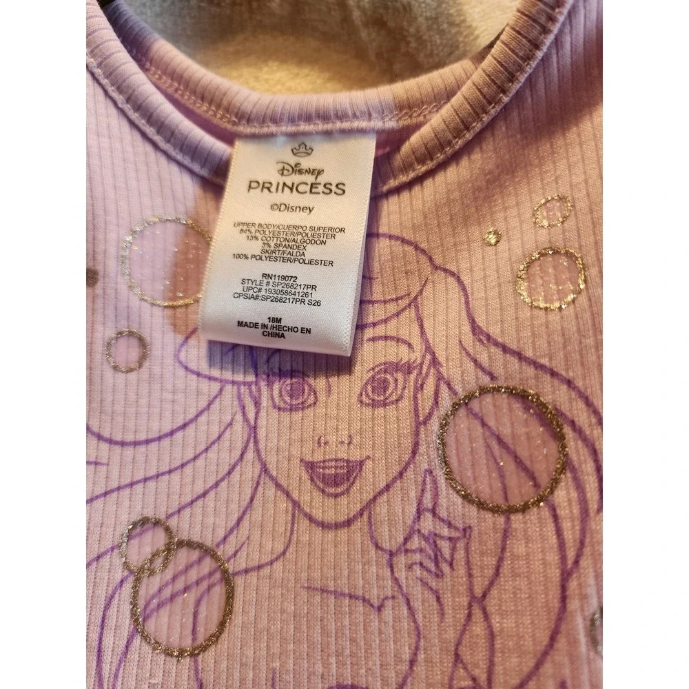 Disney Princess Ariel Baby Girls Lavender Tutu Dress Size 18M NWT